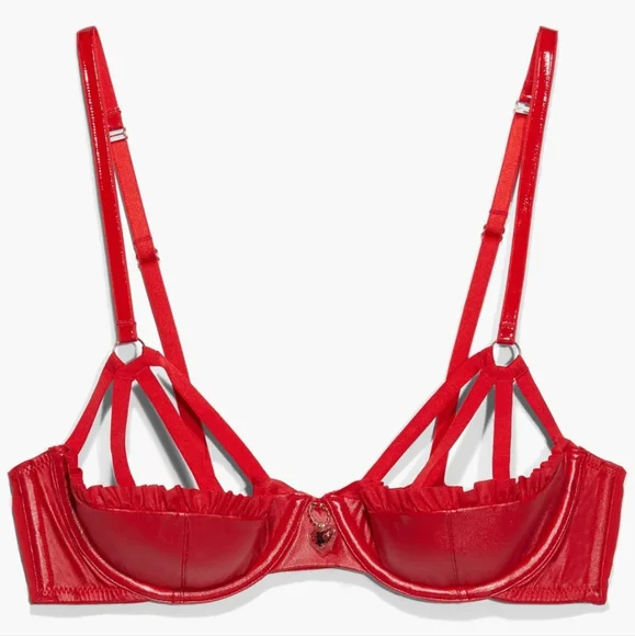 Savage X Fenty Glossy Flossy Caged Quarter Cup Bra 36C